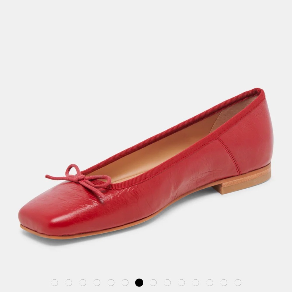 Dolce Vita Anisa Ballet Flats - Red Crinkle Patent W7